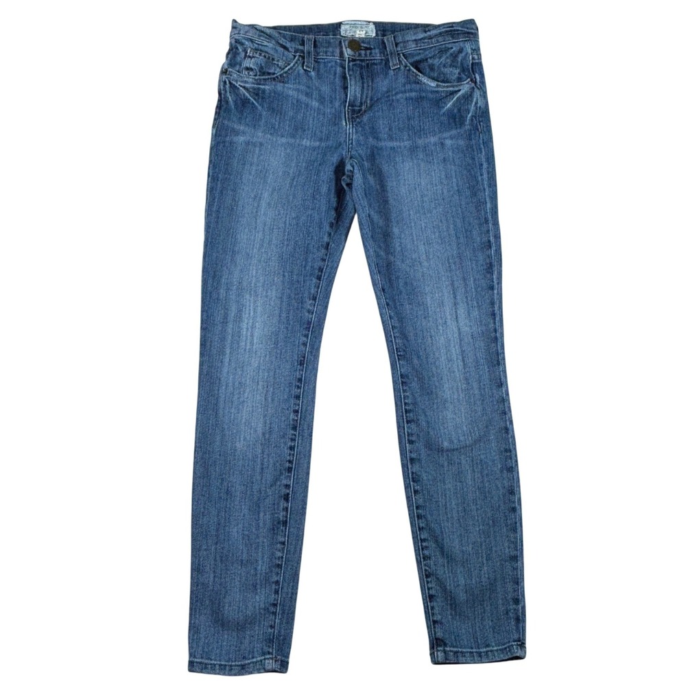 Current Elliott Womens Skinny Jeans Medium Wash Blue Denim Size 27 Low Rise 80s